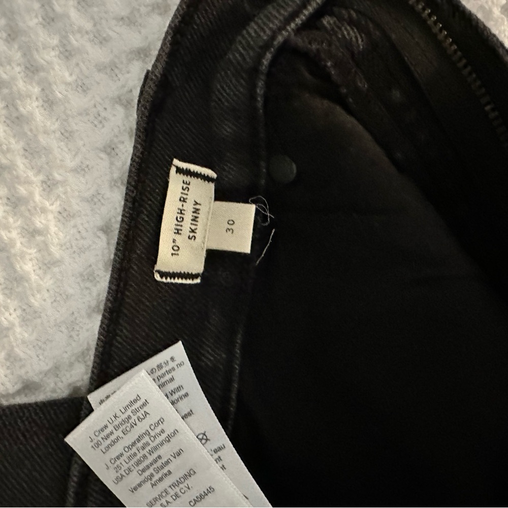 Madewell black 10” high rise skinny jean - size 30 - Picture 3 of 3